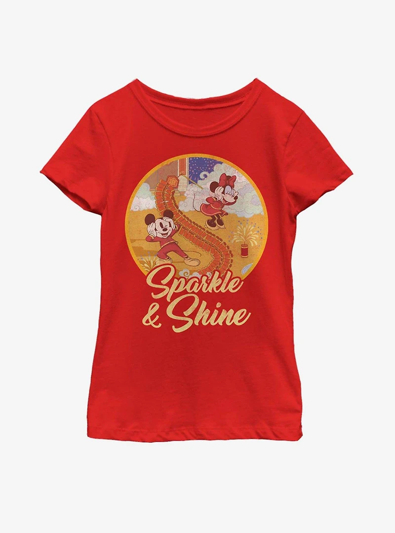 Disney Mickey Mouse Sparkle And Shine Youth Girls T-Shirt