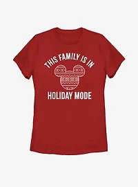 Disney Mickey Mouse Family Holiday Mode Womens T-Shirt
