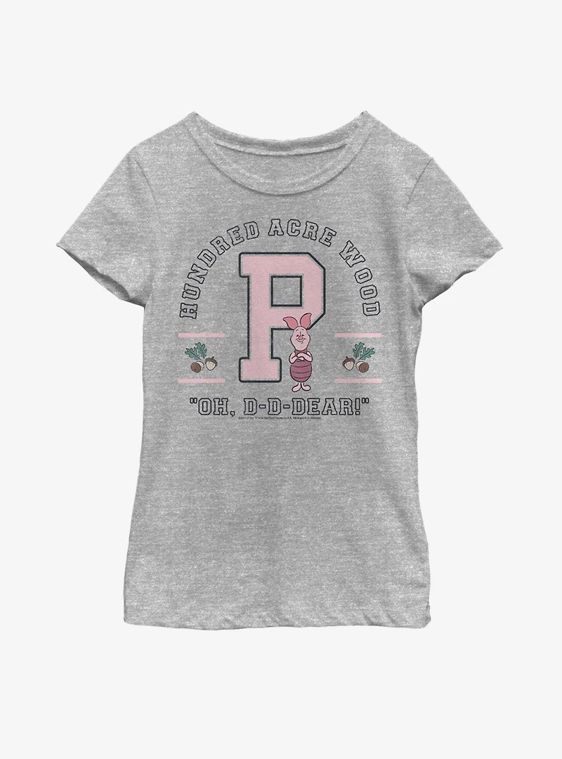 Disney Winnie The Pooh Piglet Collegiate Youth Girls T-Shirt
