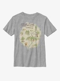 Disney Winnie The Pooh 100 Acre Woods Map Youth T-Shirt