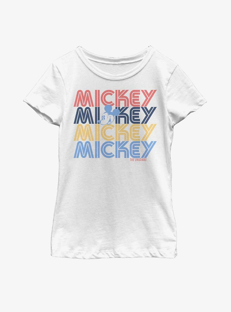 Disney Mickey Mouse Retro Stack Youth Girls T-Shirt