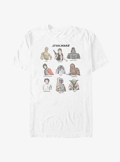 Star Wars Retro Character Cast T-Shirt