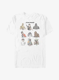 Star Wars Retro Character Cast T-Shirt