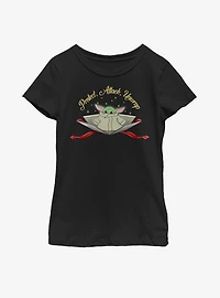 Star Wars The Mandalorian Child Protect Attack Unwrap Youth Girls T-Shirt