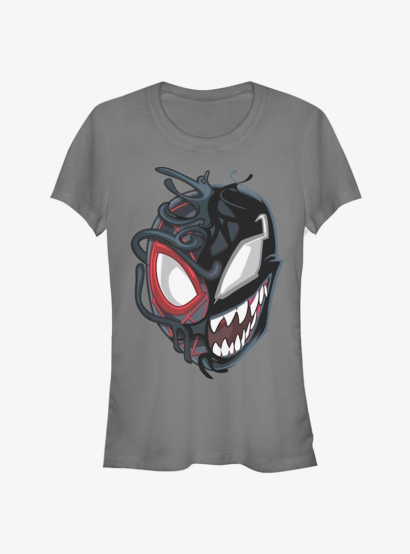 Marvel Spider-Man Venomized Miles Morales Mask Takeover Girls T-Shirt