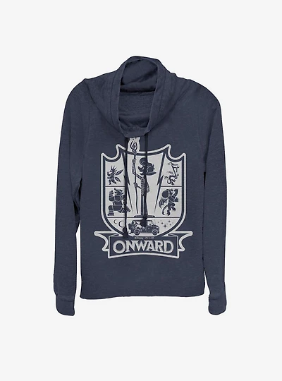Disney Pixar Onward Crest Cowlneck Long-Sleeve Womens Top
