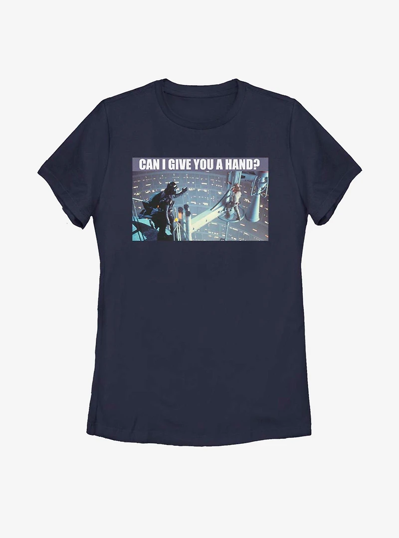 Star Wars Vader Luke Can I Give You A Hand Womens T-Shirt