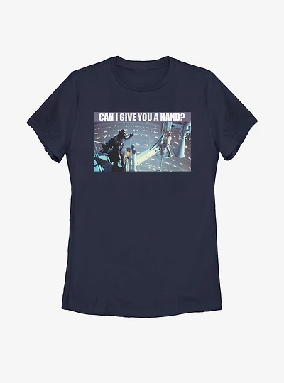 Star Wars Vader Luke Can I Give You A Hand Womens T-Shirt