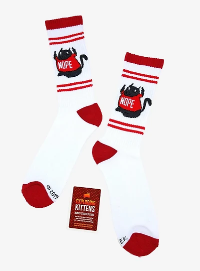 Exploding Kittens Nope Cat Crew Socks