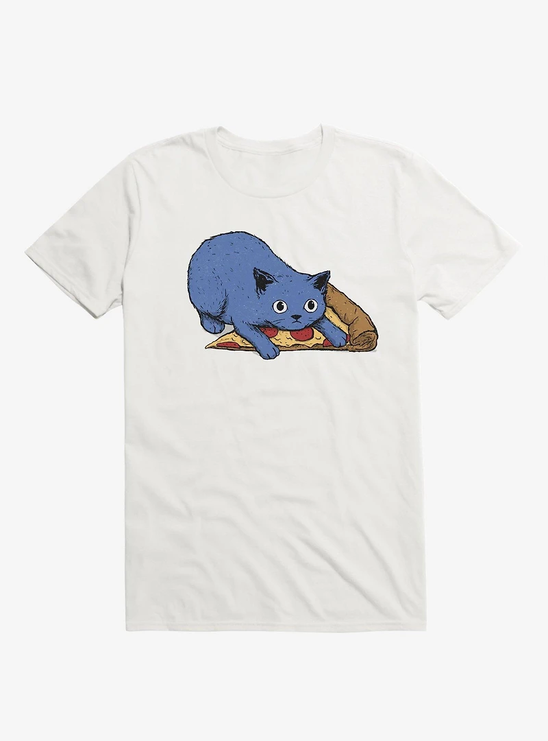 Get Your Own Pizza, Human! Cat White T-Shirt