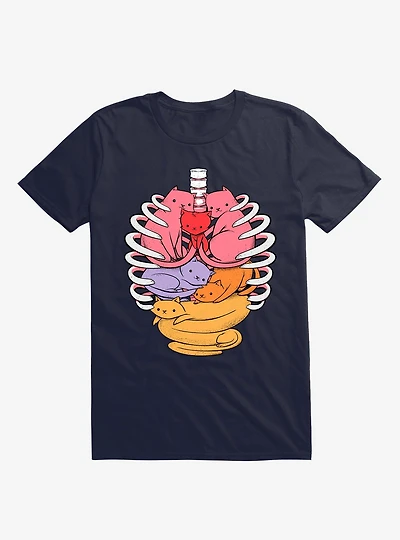 Anatomicat Anatomy Cat Navy Blue T-Shirt