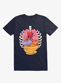 Anatomicat Anatomy Cat Navy Blue T-Shirt