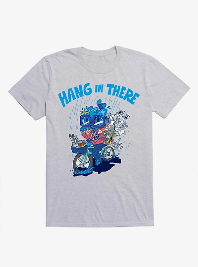 Hang There! Bicycle Cat Sport Grey T-Shirt