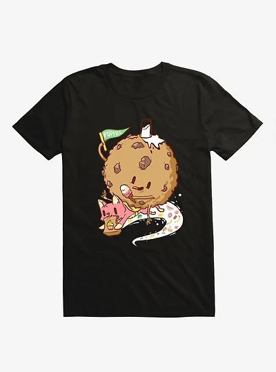 Cake Delivery Cat Black T-Shirt