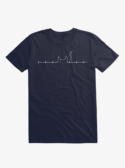 Cat Lover Navy Blue T-Shirt