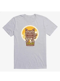 Kitty Tiki Wooden Cat Sport Grey T-Shirt