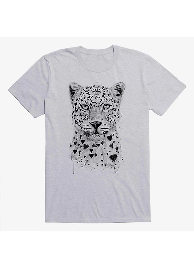 Lovely Leopard Hearts Sport Grey T-Shirt