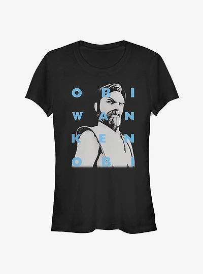 Star Wars The Clone Obi-Wan Text Girls T-Shirt