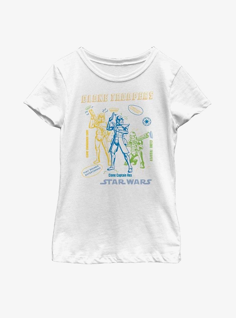 Star Wars: The Clone Wars Doodle Trooper Youth Girls T-Shirt