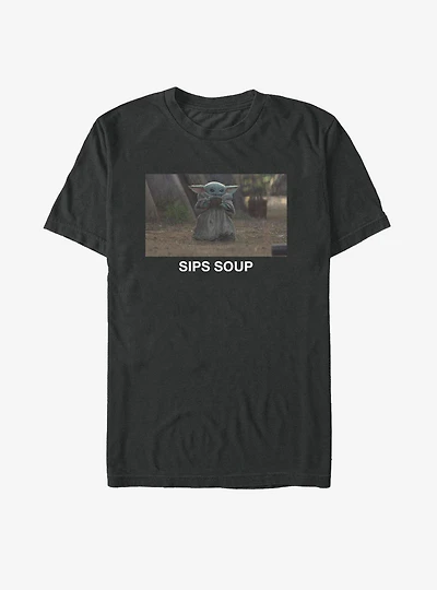 Star Wars The Mandalorian Child Sips Soup T-Shirt