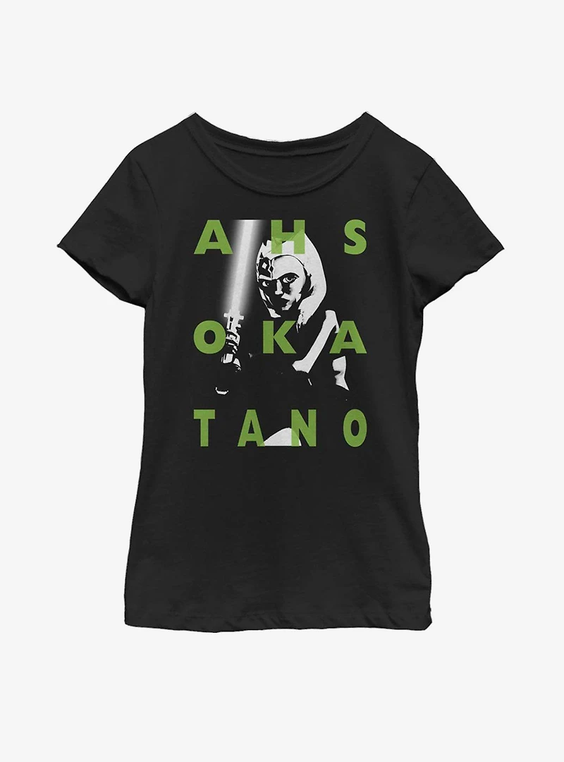 Star Wars: The Clone Wars Ahsoka Text Youth Girls T-Shirt