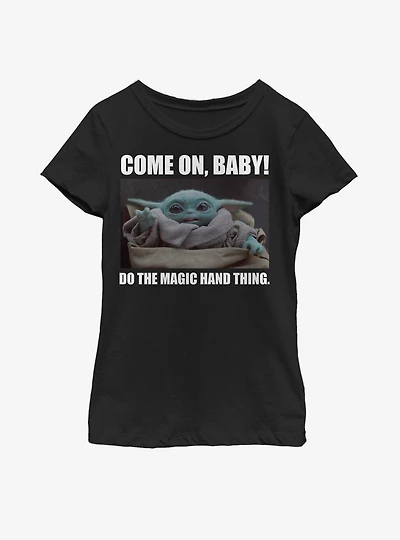 Star Wars The Mandalorian Child Magic Hand Thing Youth Girls T-Shirt