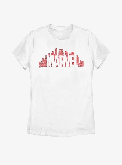 Marvel Skyline Logo Womens T-Shirt
