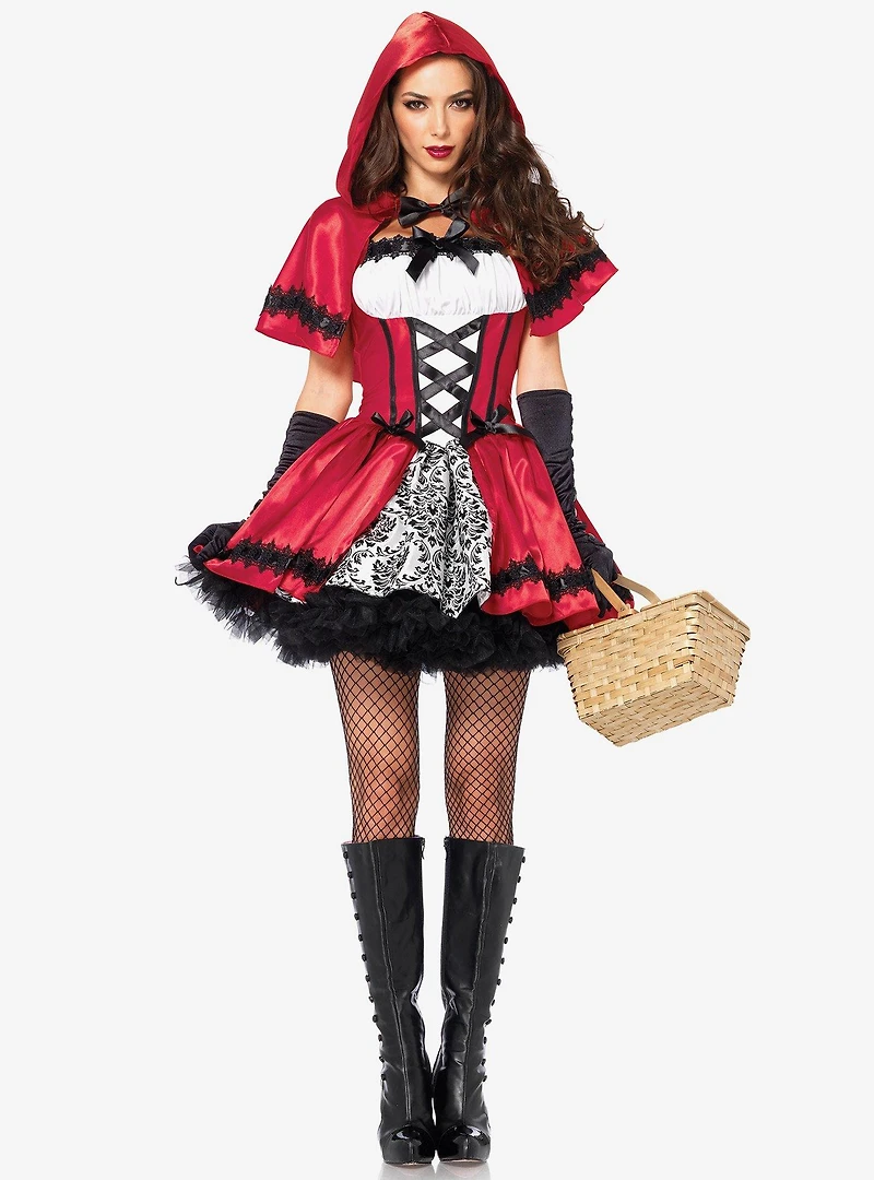 Gothic Red Riding Hood Peasant Dress
