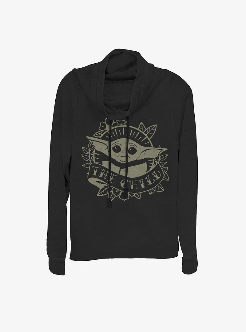 Star Wars The Mandalorian Child Banner Cowlneck Long-Sleeve Womens Top