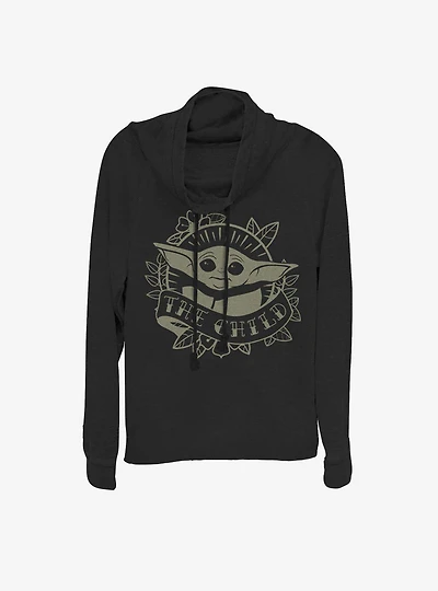 Star Wars The Mandalorian Child Banner Cowlneck Long-Sleeve Womens Top