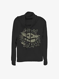 Star Wars The Mandalorian Child Banner Cowlneck Long-Sleeve Womens Top