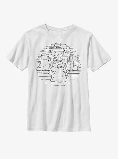 Star Wars The Mandalorian Child Doodle Youth T-Shirt