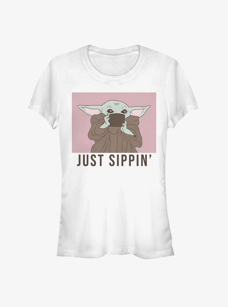Star Wars The Mandalorian Child Just Sippin Girls T-Shirt