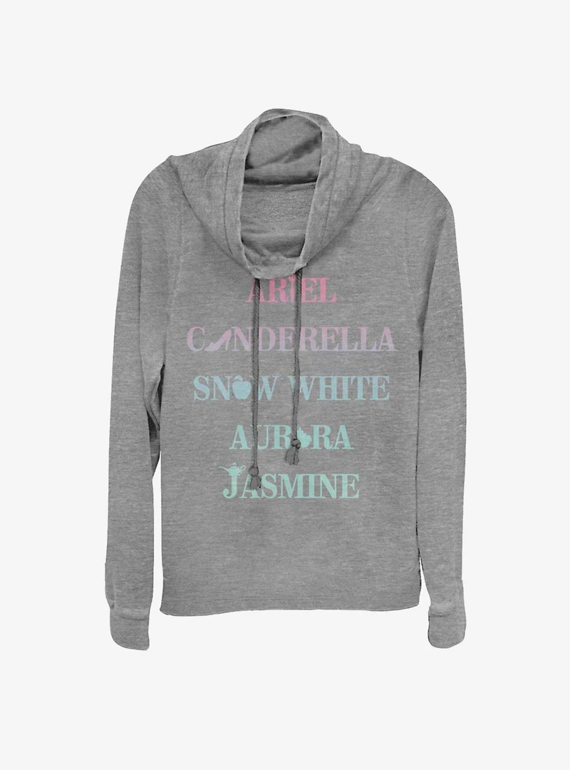 Disney Princess Classic Icons Cowlneck Long-Sleeve Girls Top