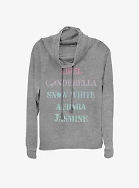 Disney Princess Classic Icons Cowlneck Long-Sleeve Girls Top