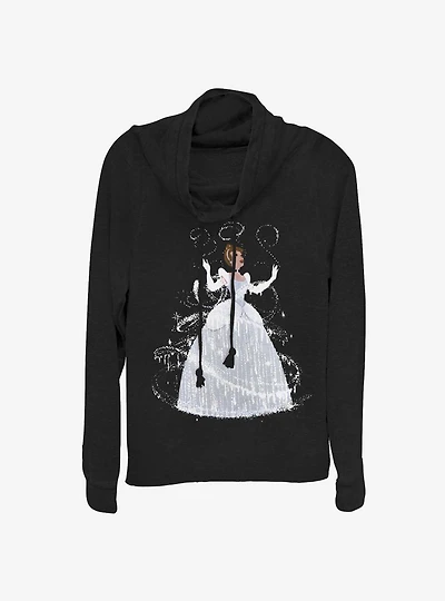 Disney Cinderella Transformation Cowl Neck Long-Sleeve Womens Top