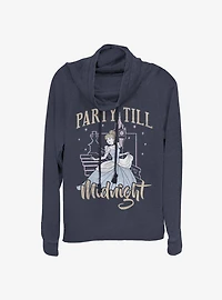 Disney Princesses Party Until Midnight Cowl Neck Long-Sleeve Womens Top