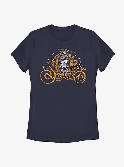 Disney Cinderella Pumpkin Script Womens T-Shirt