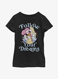 Disney Princesses Follow Your Dreams Youth Girls T-Shirt