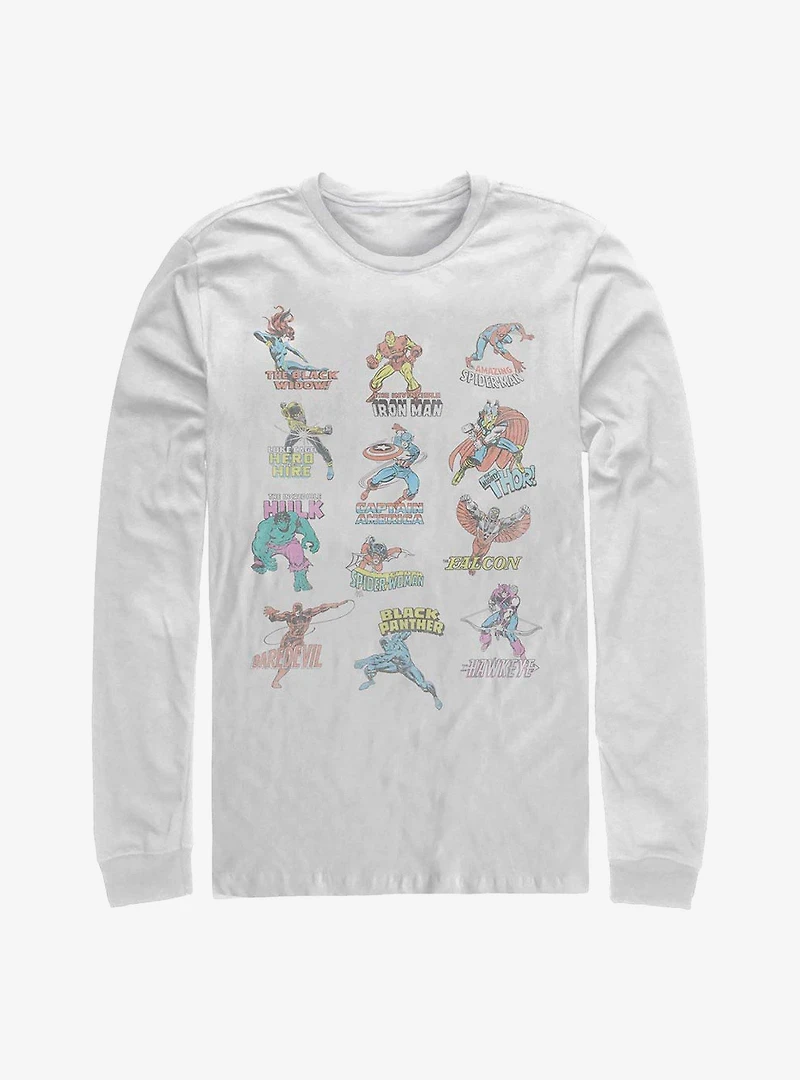 Marvel Avengers Character Chart Long-Sleeve T-Shirt