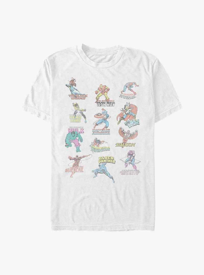 Marvel Avengers Character Chart T-Shirt