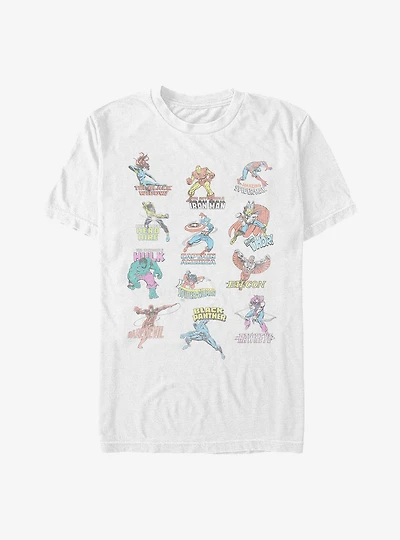 Marvel Avengers Character Chart T-Shirt