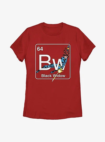 Marvel Black Widow Periodic Element Womens T-Shirt