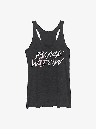 Marvel Black Widow Paint Script Womens Tank Top