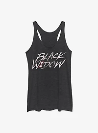 Marvel Black Widow Paint Script Womens Tank Top