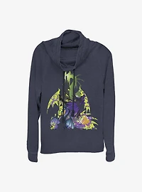 Disney Sleeping Beauty Maleficent Dragon Form Cowlneck Long-Sleeve Girls Top