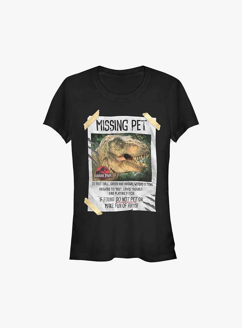 Jurassic Park Missing Pet Girls T-Shirt