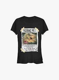 Jurassic Park Missing Pet Girls T-Shirt