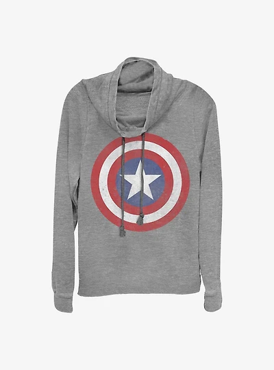 Marvel Captain America Captain Classic Cowlneck Long-Sleeve Girls Top
