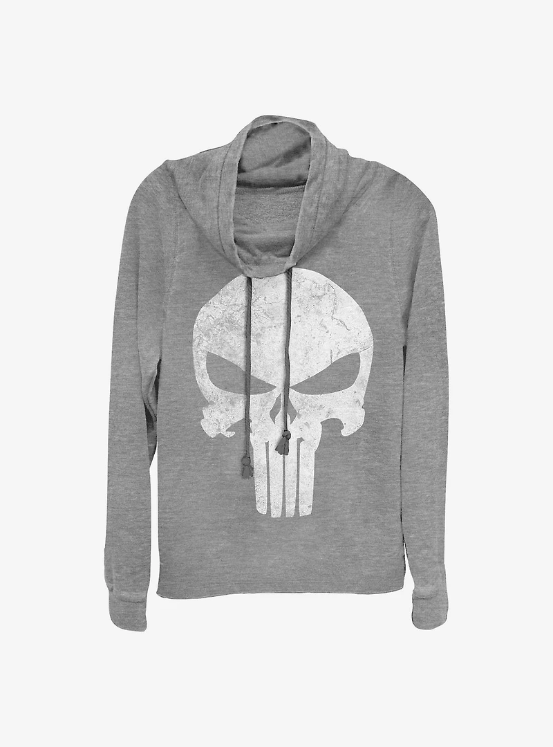 Marvel Punisher Punisher Distresskull Cowlneck Long-Sleeve Girls Top